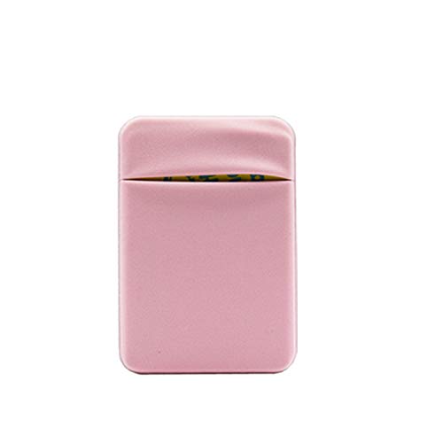 Neoprene Cell Phone Card Holder 6 Cards Adhesive Mini Secure Wallet ID Credit Card Pocket Purse stick on Smartphone for iPhone 16/15/SE, Galaxy S24/S23/A75/A55/A14/Note 22 Ultra (Pink) - color: Pink
