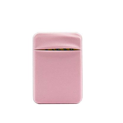 Neoprene Cell Phone Card Holder 6 Cards Adhesive Mini Secure Wallet ID Credit Card Pocket Purse stick on Smartphone for iPhone 16/15/SE, Galaxy S24/S23/A75/A55/A14/Note 22 Ultra (Pink) - color: Pink