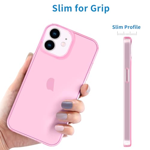JJGoo Compatible with iPhone 12 Case & 12 Pro Case Clear Soft Transparent Shockproof Protective Slim Thin Bumper Phone Cover for 12 and 12 Pro - 6.1 inch, Clear Pink - color: Pink