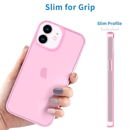 JJGoo Compatible with iPhone 12 Case & 12 Pro Case Clear Soft Transparent Shockproof Protective Slim Thin Bumper Phone Cover for 12 and 12 Pro - 6.1 inch, Clear Pink - color: Pink