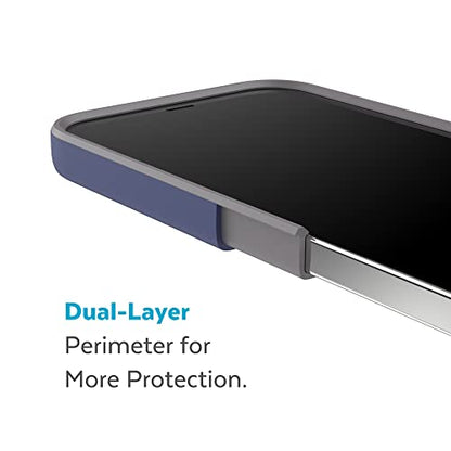 Speck iPhone 14 Pro Max Case - Slim, Drop Protection, Scratch Resistant with Soft Touch for 6.7 inch iPhone 14 Pro Max - Dual Layer Case, Prussian Blue/Cloudy Grey CandyShell Pro - color: Prussian Blue/Cloudy Grey