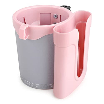 Accmor 3-in-1 Bike Cup Holder with Cell Phone Keys Holder, Bike Water Bottle Holders, Universal Bar Drink Cup Can Holder for Bicycles, Motorcycles, Scooters, Grey Pink - color: Grey Pink