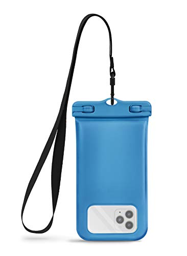 CaliCase Universal Waterproof Floating Phone Pouch - IPX8 Waterproof Floating Phone Case with Lanyard for iPhone X-15/ S20-S24/ Pixel 4-8 - Blue - color: Blue