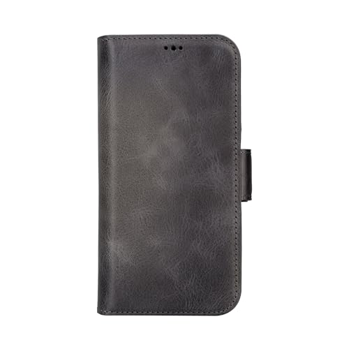 Bayelon Leather Wallet Case for iPhone 15 Pro - Flip Cover Card Holder, iPhone 15 Pro Wallet Case, Folio Case, Kickstand, MagSafe Compatible Wallet RFID Blocking (Smoked Black) - color: Smoked Black, size: iPhone 15 Pro