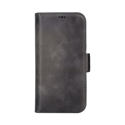 Bayelon Leather Wallet Case for iPhone 15 Pro - Flip Cover Card Holder, iPhone 15 Pro Wallet Case, Folio Case, Kickstand, MagSafe Compatible Wallet RFID Blocking (Smoked Black) - color: Smoked Black, size: iPhone 15 Pro