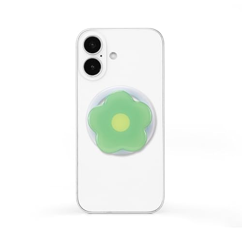 Magnetic Phone Grip Collapsible Cute Floral Series Hold Phone Grip Stand Include Adapter Ring for Smartphone Tablet Cell Phone Accessory Compatible with Magsafe Phone (Green) - color: Green