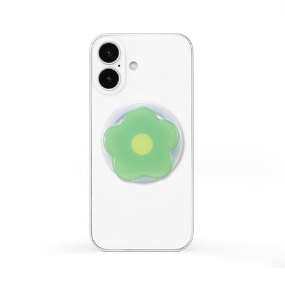 Magnetic Phone Grip Collapsible Cute Floral Series Hold Phone Grip Stand Include Adapter Ring for Smartphone Tablet Cell Phone Accessory Compatible with Magsafe Phone (Green) - color: Green