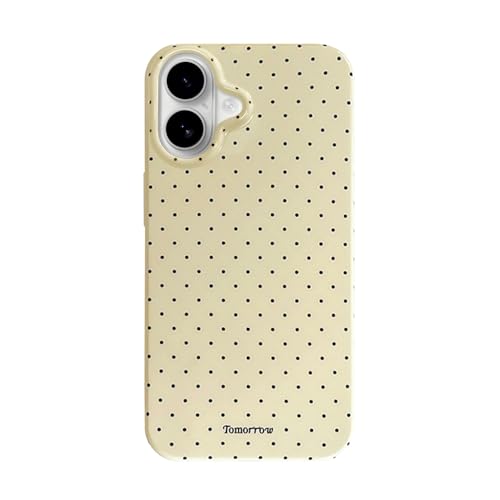 inewateri Compatible with iPhone 16 Case with Cute Fashion Polka Dot Aesthetics Design Simple Cases for Soft TPU Slim Protection Cover-Lemon-Yellow - color: Yellow, size: iPhone 16