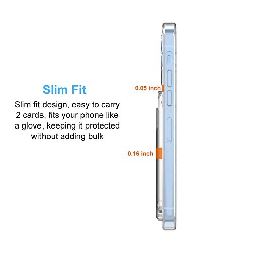 【Upgrade】 for iPhone 13 Pro Clear Wallet Case, Anti-Yellowing Slim Fit Thin TPU Bumper + PC Back Case with 2 Cards Holder - color: Clear, size: iPhone 13 Pro