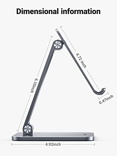 UGREEN Tablet Stand Compatible for iPad Desk Stand Holder Adjustable Aluminum Thicker Base Compatible with iPad Pro Air Mini 13 12.9 11 Inch Home Office Desk Accessories Grey - color: Grey