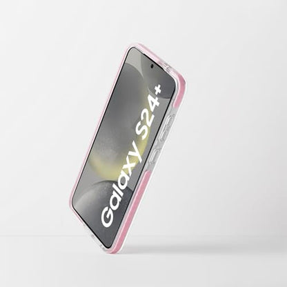 Dumkery Cute Phone Case for Samsung Galaxy S24 Plus, Bow Aesthetic Pattern Cases, Soft Clear TPU Shockproof Bumper Cover for Girls Women, Pink - size: Samsung Galaxy S24 Plus