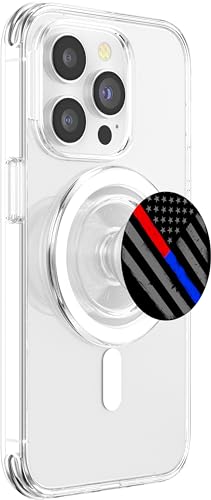 Firefighter Thin Red Line Police Thin Blue Line PopSockets PopGrip: Swappable Grip for Phones & Tablets PopSockets MagSafe PopGrip for iPhone - style: MagSafe