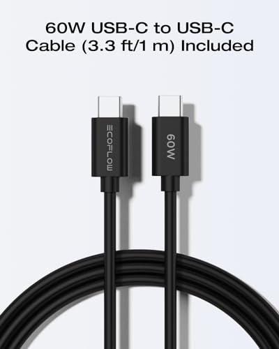 EF ECOFLOW USB C Charger, Rapid 30W GaN Type C Charging Block with Foldable Plug, Fast Wall Charger Compatible with iPhone 15/14/13, Galaxy, Pixel 4, iPad, AirPods, Apple Watch (USBC Cable Included) - size: 30W