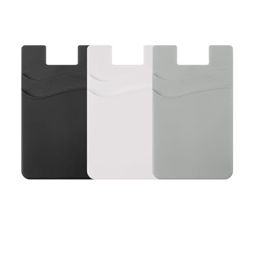 3 Pcs Card Holder for Back of Phone,Silicone Back Card Holder - color: 3PCS