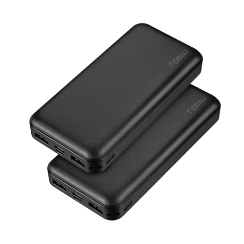 Miady 2-Pack Portable Charger PD 22.5W Power Bank 20000mAh Battery Pack | 74Wh丨Fast Charging丨3 Outputs 2 Inputs丨High Capacity丨Compatible with iPhone 17 iPad Android etc丨for Travel Camping丨Black+Black - color: Black+Black