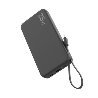 NOBIS Portable Charger 10000mAh 25W Power Bank with Built-in Cable - color: Black