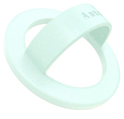 Anteel Magnetic Silicone Ring Grip Phone Holder, Strong Magnetic Attraction, Comfy and Portable, Removable Finger Loop Grip for Magsafe Phone Case (Green Glitter) - color: Green Glitter
