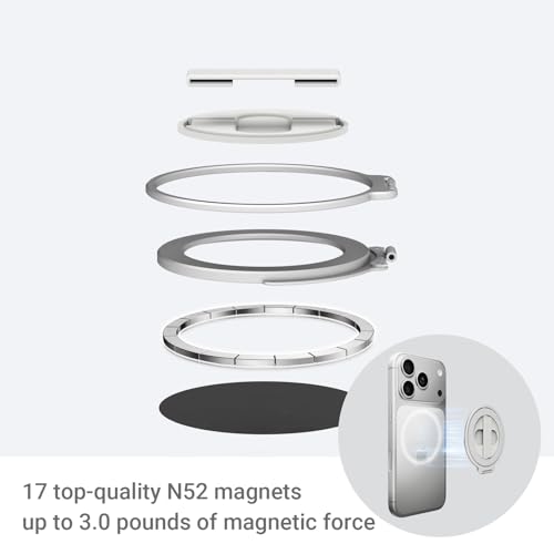 Grat 4 for Magsafe Magnetic Phone Grip Stand, Silver - color: Silver