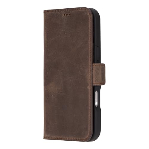Bayelon Leather Wallet Case for iPhone 16 Pro Max 6.9", Flip Cover Card Holder, iPhone 16 Pro Max Wallet Case, Kickstand Folio Case, MagSafe Compatible Flip Cover, RFID Blocking (Coffee Brown) - color: Dark Brown, size: iPhone 16 Pro Max