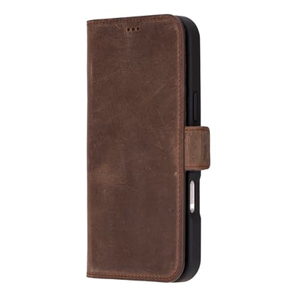 Bayelon Leather Wallet Case for iPhone 16 Pro Max 6.9", Flip Cover Card Holder, iPhone 16 Pro Max Wallet Case, Kickstand Folio Case, MagSafe Compatible Flip Cover, RFID Blocking (Coffee Brown) - color: Dark Brown, size: iPhone 16 Pro Max