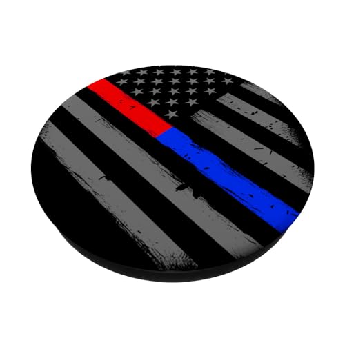 Firefighter Thin Red Line Police Thin Blue Line PopSockets PopGrip: Swappable Grip for Phones & Tablets PopSockets Standard PopGrip - style: Standard