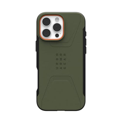URBAN ARMOR GEAR UAG Designed for iPhone 16 Pro Max Case 6.9" Civilian - Compatible with MagSafe Charging Rugged Slim Sleek Shockproof Anti-Slip Military Grade Protective Cover, Olive Drab - color: Civilian - Olive Drab