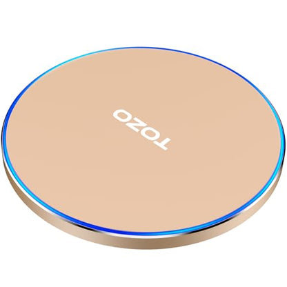 TOZO W1 New Anti-Slip Aircraft-Grade Aluminum Wireless Charger 15W Max Fast Wireless Charging Pad Compatible with iPhone 17/17 Pro/17 Pro Max/Air/16/15/14/SE Series, Samsung Galaxy S25/S24/S23