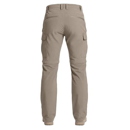 Mens Cargo Pants Convertible Zip-Off Waterproof Work Pants Lightweight with Multi Pockets Stretch Tactical Hiking Pant - color: 11#camel, size: X-Large