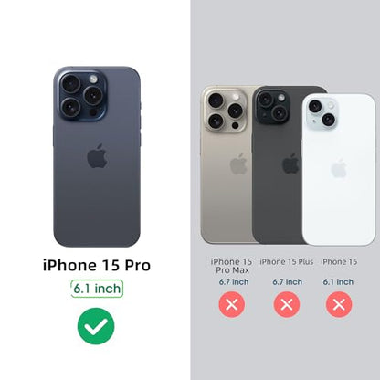 Arae Compatible with iPhone 15 Pro Case with Card Holder and Wrist Strap Wallet Flip Cover for iPhone 15 Pro 6.1 inch,Black - color: Black, size: iPhone 15 Pro 6.1 inch