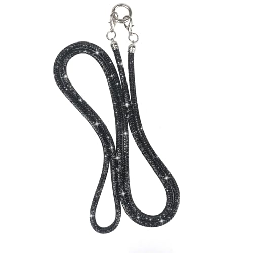 LUVI Rhinestone Phone Lanyard Bling Chain Crossbody Strap for Woman - color: Black