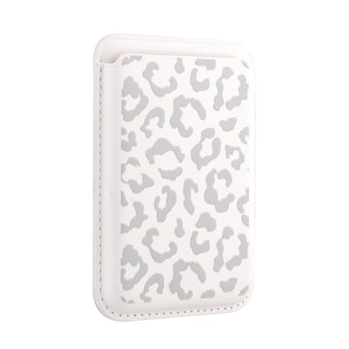 Compatible with MagSafe Wallet, Cute Cheetah Print Pattern, White - color: White Cheetah Print