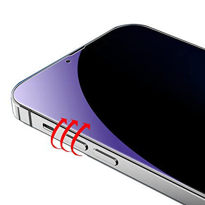 2 Pack Anti-Blue Privacy Tempered Glass for iPhone 17 Pro Anti-Spy Screen Protector Anti-Peeping Film 6.3 inch - size: For iPhone 17 Pro