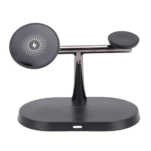 Qinlorgo 3 in 1 Wireless Charging Station, Wireless Magnetic Fast Phone Charger for Watch & Earbuds, Fast Charger Stand Compatible with iOS &