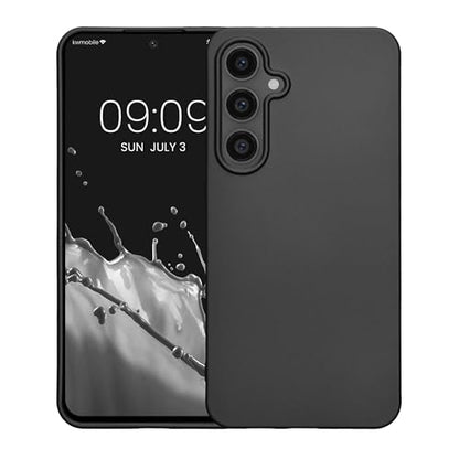 kwmobile Case Compatible with Samsung Galaxy S24 FE Case - Soft Slim Metallic TPU Silicone Cover - Metallic Grey - color: Metallic Grey, size: Galaxy S24 FE