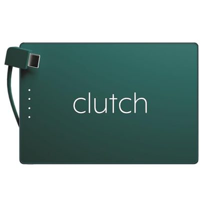 Clutch - Pro USB-C Portable Charger - Compatible with iPhone 15, 16, 17 & Android Devices - Power Bank Magnetic Battery - TSA Travel Approved - USB Rechargeable - Built-in Cable - 5000 mAh - 3.7oz - color: Green