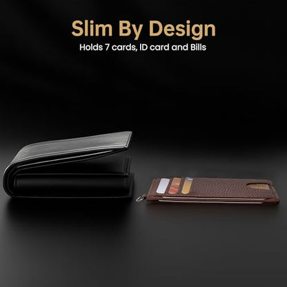 Mayski Slim Wallet, Credit Card Holder for Women, Minimalist Front Pocket RFID Blocking Card Cases, Small Wallet Women Men(Lichee Coffee) - color: Lichee Coffee