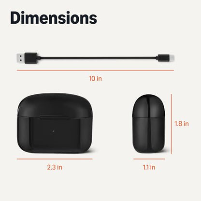 Amazon Basics Bluetooth 5.4 True Wireless Earbuds, IPX4 Waterproof, in-Ear with Mic, 28 Hours Battery Life, Charging Case, Black