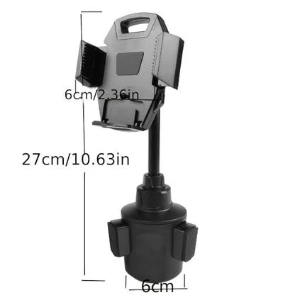 Car Cup Holder Phone Mount, 360° Rotating Clip, Retractable Rotatable Rod, One-Touch Operation, Anti-Shake Car Phone Holder Fit 2.76-3.78in Base, Compatible with 4-7.2in Smartphones
