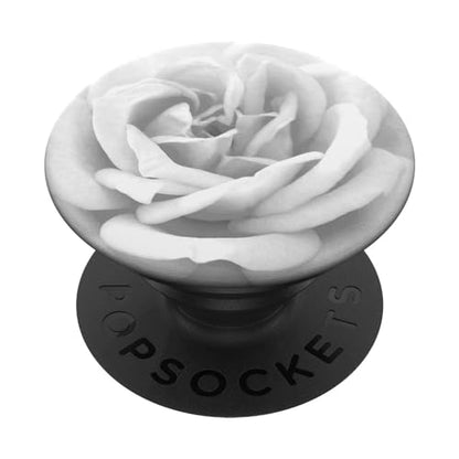 White Rose Flower, Vibrant Floral Design PopSockets PopGrip: Swappable Grip for Phones & Tablets PopSockets Adhesive PopGrip - style: Adhesive PopGrip