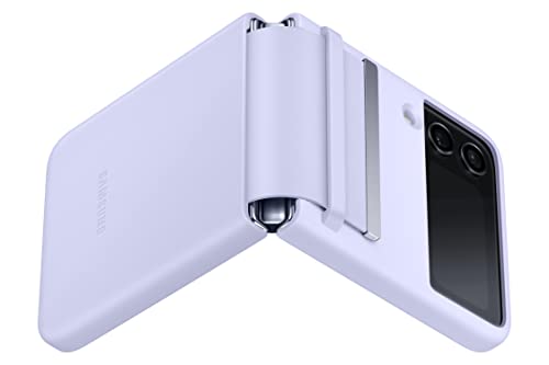 SAMSUNG Galaxy Z Flip4 Flap Leather Cover, Protective, Premium Luxury Phone Case with Slim Style Design, US Version, Serene Purple - color: Serenity Purple, style: Leather
