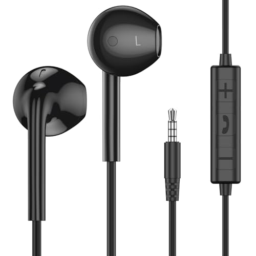 Wired Earbuds with Microphone,Wired Earphones in Ear Headphones HiFi Stereo - color: Black, size: 1 pack