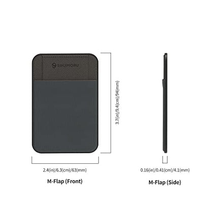 Sinjimoru Privacy Cover Magnetic Card Holder, Magnetic Phone Wallet Stick on as Credit Card Holder for MagSafe Compatible with iPhone 16 15 14 13 12 Series. M-Flap - color: Grey
