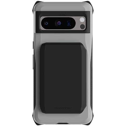 Ghostek Exec Wallet Case for Google Pixel 8 Pro - Magnetic Credit Card Holder, Compatible with Wireless Charging, Kickstand (6.7 Inch, Gray) - color: Gray, size: Pixel 8 Pro