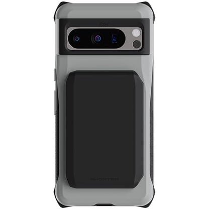 Ghostek Exec Wallet Case for Google Pixel 8 Pro - Magnetic Credit Card Holder, Compatible with Wireless Charging, Kickstand (6.7 Inch, Gray) - color: Gray, size: Pixel 8 Pro