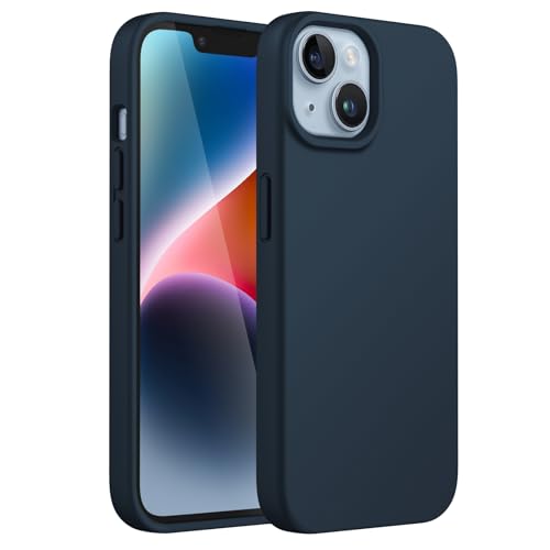 JETech Silicone Case for iPhone 14, Navy | Silky Soft Touch, Shockproof Protection, Scratch Resistant, Microfiber Lining - color: Navy, size: iPhone 14