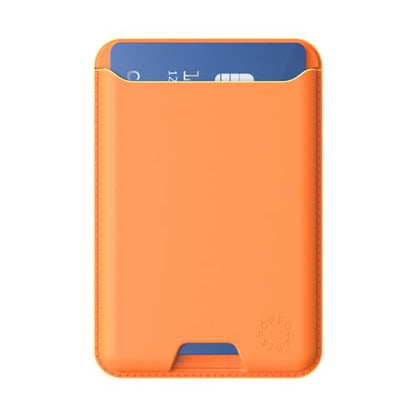 PopSockets Softgoods Phone Wallet and Adapter Ring for MagSafe, Phone Card Holder, Wireless Charging Compatible, Wallet Compatible with MagSafe® - Cantaloupe - color: Canteloupe, style: Without Grip