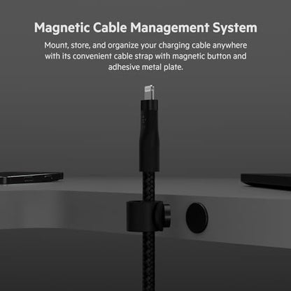 Belkin USB C to Lightning Braided Cable 6.6ft Fast iPhone Charger Cord - color: Black, style: 6.6 ft