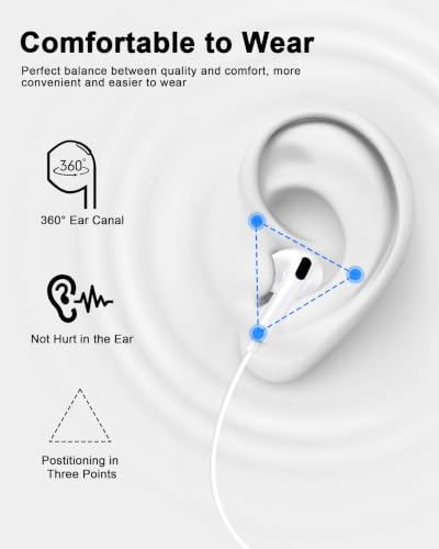 2 Pack [Apple MFi Certified] Wired USB C Headphones for iPhone 17 16 15 - color: Bright White
