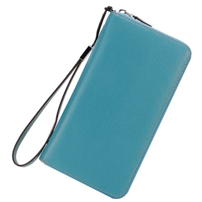 Small Compact Women Wallet RFID Blocking Genuine Leather Bifold Purse with ID Windows - color: 1- Pebbled Light Green, size: One Size