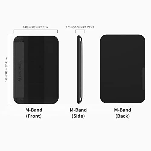 Sinjimoru Magnetic Wallet with Soft Wool Band Grip for MagSafe, Black - color: Black